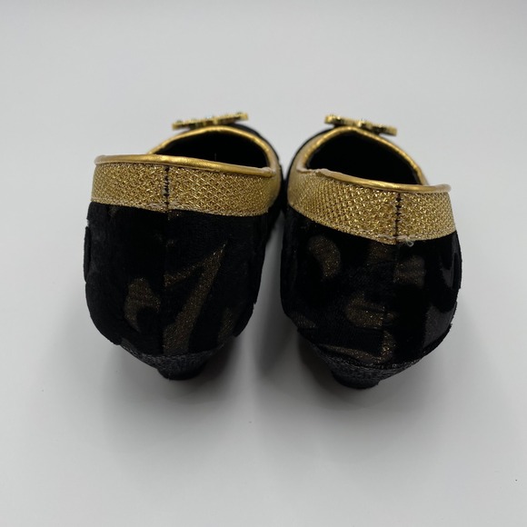 Disney Anna Gold‎ Trimmed Jeweled Ballet Flats Girls Costume Dress Up size 2/3 - Picture 3 of 8